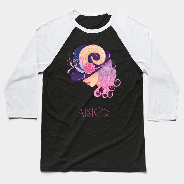 Capricorn Zodiac Baseball T-Shirt by ACH PAINT